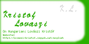 kristof lovaszi business card